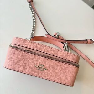 Coach Light Pink Crossbody Bag or can use as makeup case